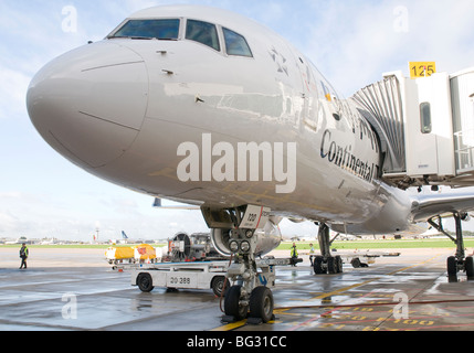 Continental Airlines Passagier Jet am Flughafen Lissabon Portela, Portugal Stockfoto