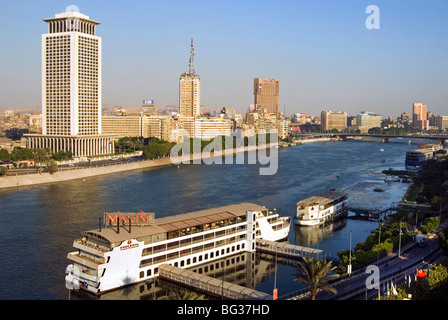 Corniche El Nil, Nil, Kairo, Ägypten, Nordafrika, Afrika Stockfoto