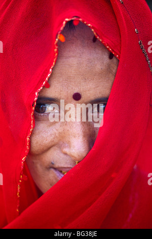 Rajput-Frau auf der Camel Fair in Pushkar Indien Stockfoto