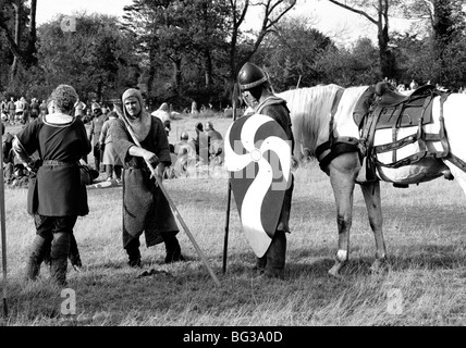 Re-enactment Neuerstellung der Schlacht von Hastings auf das eigentliche Schlachtfeld in East Sussex UK Stockfoto