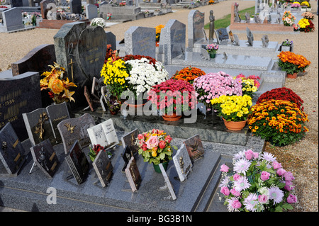 Allerheiligen, Francueil Friedhof, Indre-et-Loire, Touraine, Frankreich Stockfoto
