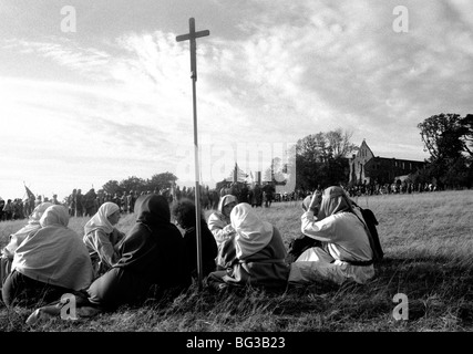 Re-enactment Neuerstellung der Schlacht von Hastings auf das eigentliche Schlachtfeld in East Sussex UK Stockfoto