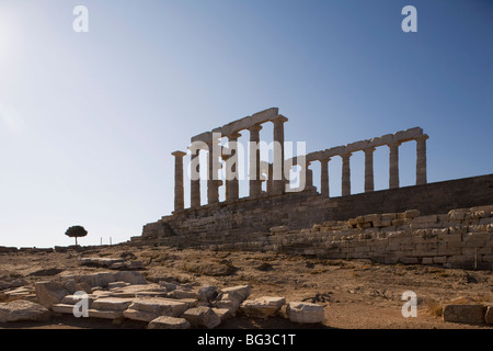Tempel des Poseidon, Kap Sounion, Griechenland, Europa Stockfoto