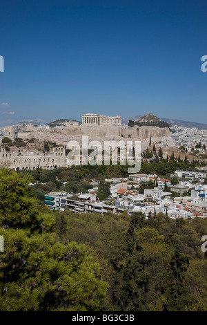 Akropolis auf die Skyline, Athen, Griechenland, Europa Stockfoto