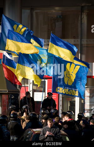 Anti-kommunistischen Partei Demonstrayion in Kiew, Ukraine Stockfoto