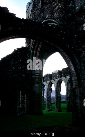 Die Ruinen von Llanthony Priory in den Black Mountains in der Nähe von Abergavenny in Wales Großbritannien Stockfoto