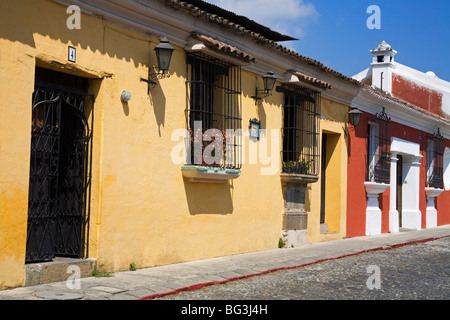 Koloniale Architektur, Stadt Antigua, Guatemala, Mittelamerika Stockfoto