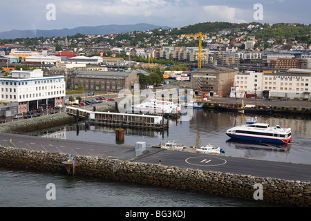 Docks im Brattora Bezirk, Stadt Trondheim, Nord-Tröndelag Region, Norwegen, Skandinavien, Europa Stockfoto