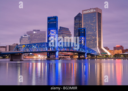 Main Street Bridge und die Skyline, Jacksonville, Florida, Vereinigte Staaten von Amerika, Nordamerika Stockfoto