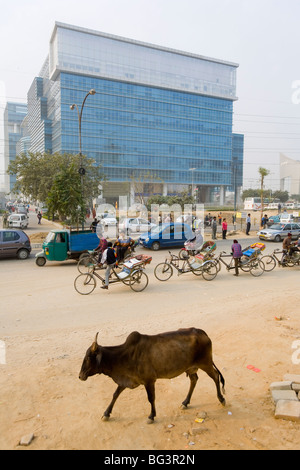 Tech-Zentrum 50km von Delhi in Gurgaon, Geschehenen Zustand, Indien, Asien Stockfoto