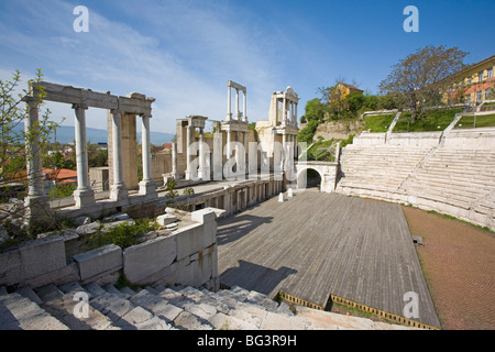 Römische Theater der Antike Philippopolis, Plovdiv, Bulgarien, Europa Stockfoto