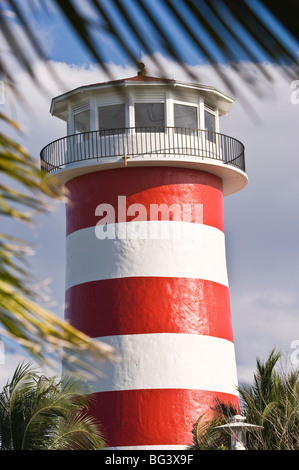 Port Lucaya Leuchtturm, Grand Bahama, Bahamas, Westindien, Mittelamerika Stockfoto