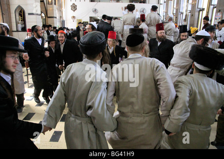 Israel, Jerusalem, Purim in Mea Shearim Nachbarschaft Stockfoto