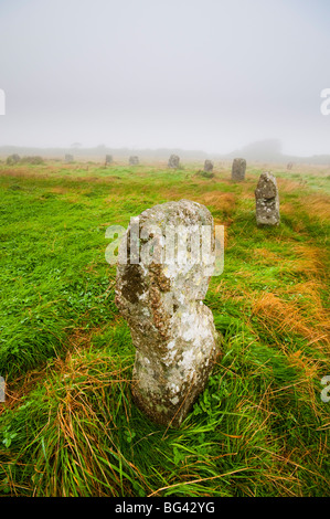 Großbritannien, England, Cornwall, Steinkreis der Merry Maidens Stockfoto