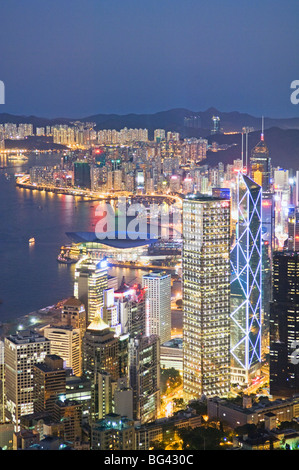 Hong Kong Central District gesehen vom Victoria Peak Stockfoto