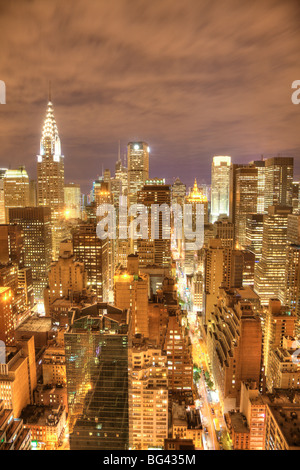 Chrysler Building & Skyline von Midtown Manhattan, New York City, USA Stockfoto