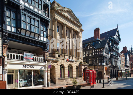 England, Chester, Bridge Street, Tudor-Gebäude Stockfoto