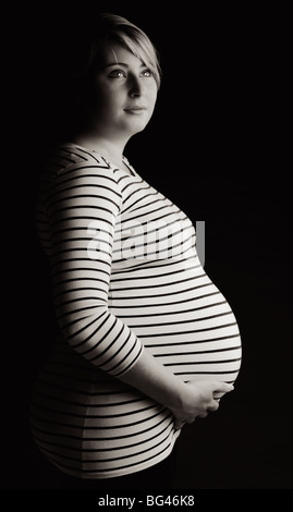 Wichtigsten Flachschuss von einer schwangeren Frau Stockfoto