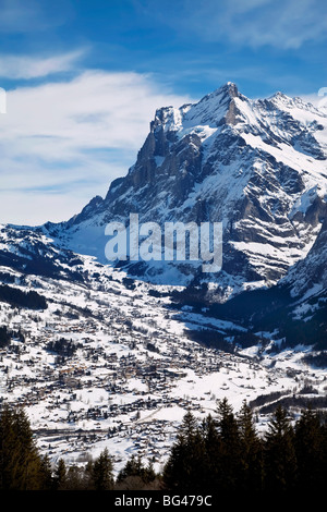 Grindelwald, Wetterhorn Berg (3692m), Jungfrauregion, Berner Oberland, Schweizer Alpen, Schweiz Stockfoto