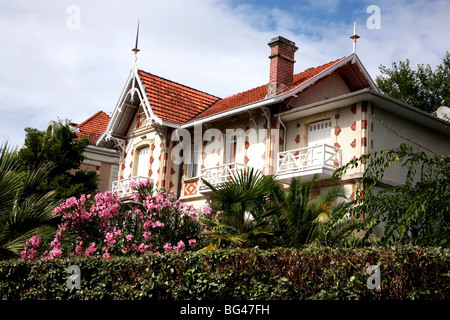 Typisches Haus in Ville d ' hiver, Arcachon, Frankreich Stockfoto