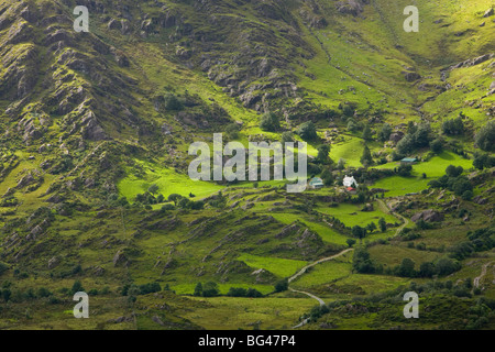 Landschaft in der Nähe von Healy Pass, Caha Berge, Beara Halbinsel, Co. Cork & Co. Kerry, Irland Stockfoto