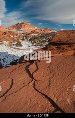 USA, Utah, Torrey, Capitol Reef National Park, Panorama Punkt, winter Stockfoto