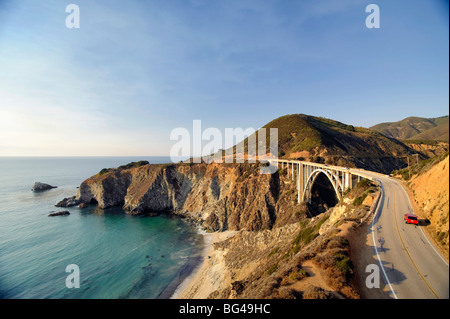 USA, Kalifornien, Bixby Bridge und pazifischen Küste von Big Sur, Highway 1 Stockfoto