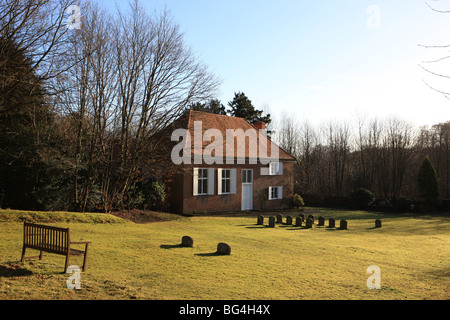 Die Quaker Meeting House bei Jordan's mit dem Grab von William Penn die Gründer von Pennsylvania, Amerika Stockfoto