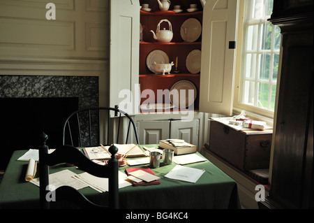 Ein Innenliegendes Zimmer Washingtons Headquarters Nationalpark Valley Forge, Pennsylvania Stockfoto