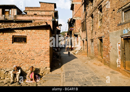 Am Nachmittag Szene in einem kleinen Dorf im Kathmandu-Tal. Stockfoto