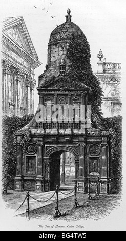 Caius College (Gonville and Caius College), Cambridge - das Tor der Ehre Stockfoto