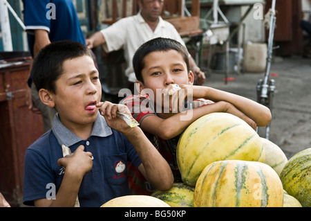 Süße leckere Melonen in der Provinz Xinjiang. Stockfoto