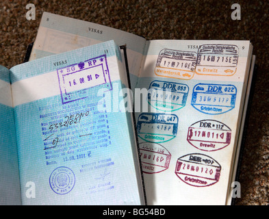 alten Visa im alten Stil britischen Pass Stockfoto