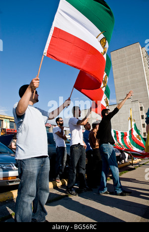 Iraner in Toronto, Kanada, Nachweis über das Regime und die politische Situation im Iran unter Präsident Ahmadinejad Stockfoto