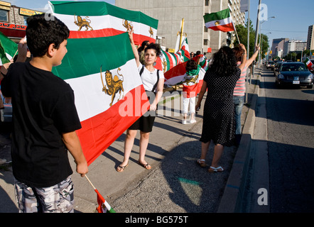 Iraner in Toronto, Kanada, Nachweis über das Regime und die politische Situation im Iran unter Präsident Ahmadinejad Stockfoto