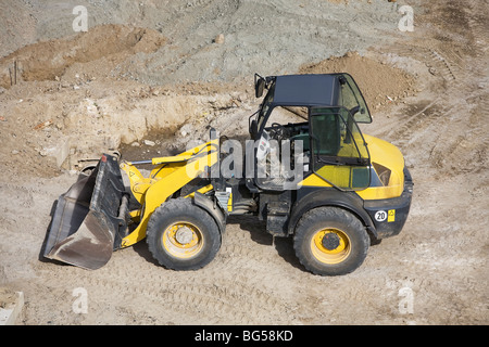 Erhöhte Ansicht des gelben kleinen Lader Stockfoto