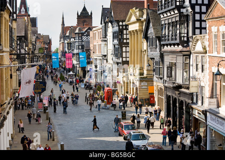 Chester Eastgate von oben Stockfoto