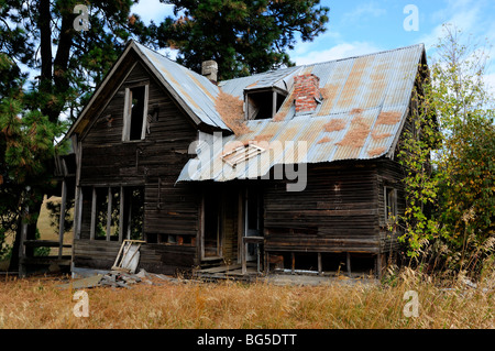 Einem verlassenen Bauernhaus im US-Bundesstaat Washington. Stockfoto