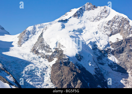 Schließen Sie die Ansicht des südlichen Piz Bernina, Graubünden, Schweiz Stockfoto