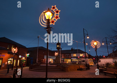 Cheshire, Stockport, rötlich, Houldsworth Square Weihnachtsbeleuchtung Stockfoto