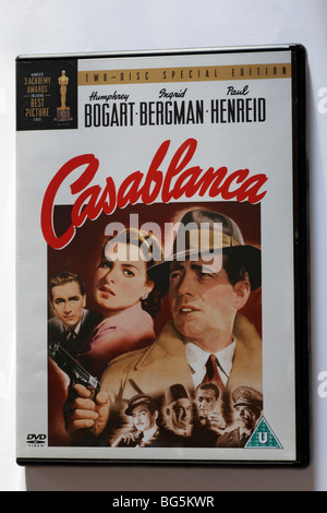 Casablanca DVD Film Film auf weißem Hintergrund Stockfoto