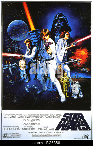 STAR WARS Poster für 1977 TCF/Lucasfilm-Produktion Stockfoto