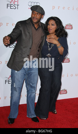 OPRAH WINFREY TYLER PERRY EDELMETALL: BACED AUF DEM ROMAN "PUSH" VON SAPPHIRE AFI FEST 2009 GALA SCREENING HOLLYWOOD LOS ANGELES Stockfoto