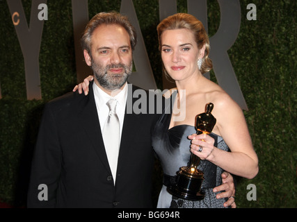 SAM MENDES KATE WINSLET 2009 VANITY FAIR OSCAR PARTY WEST HOLLYWOOD LOS ANGELES CA USA 22 Februar 2009 Stockfoto