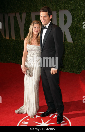 JENNIFER ANISTON JOHN MAYER 2009 VANITY FAIR OSCAR PARTY WEST HOLLYWOOD LOS ANGELES CA USA 22 Februar 2009 Stockfoto