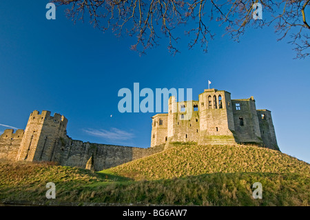 Warkworth Castle auf dem Fluß Coquet Northumberland Noth Ostengland Stockfoto