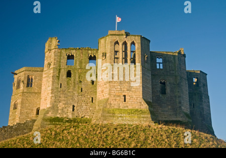 Warkworth Castle auf dem Fluß Coquet Northumberland Noth Ostengland Stockfoto