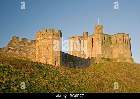 Warkworth Castle in der Nähe von Amble Northumberland Noth Ostengland Stockfoto