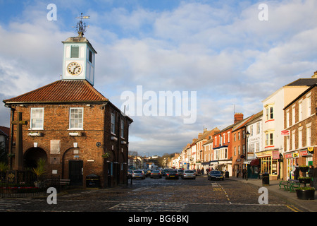 Yarn-Rathaus und Markt platzieren Stockton auf Tees England Stockfoto