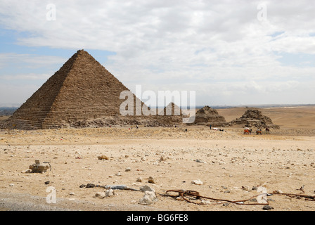 Die Pyramide des Mykerinos in Gizeh-Plateau, Ägypten Stockfoto